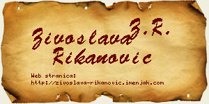 Živoslava Rikanović vizit kartica